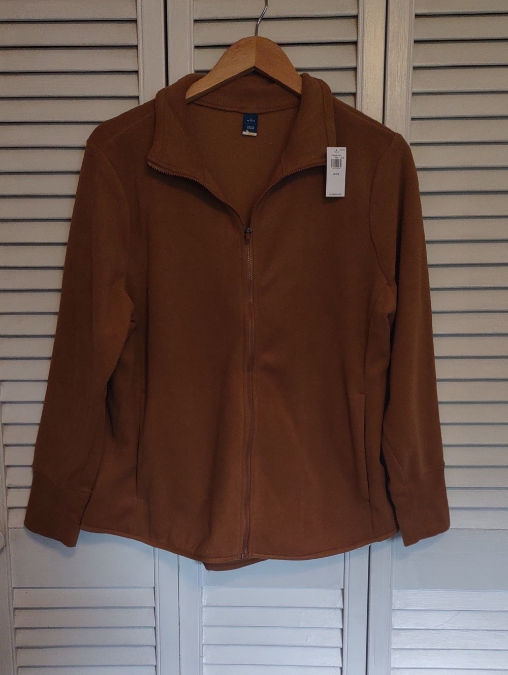 NWT Old Navy Microfleece Zip Jacket Size LP Large Petite Sycamore Bark